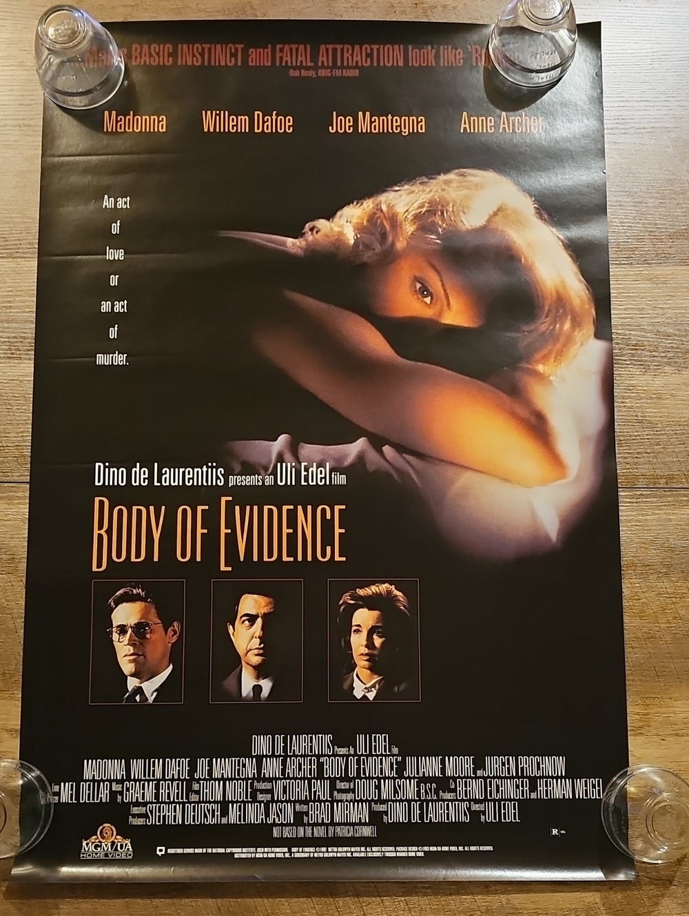 Vintage 1993 Body of Evidence Video Promo Poster 36x24 - Madonna, Willem Dafoe